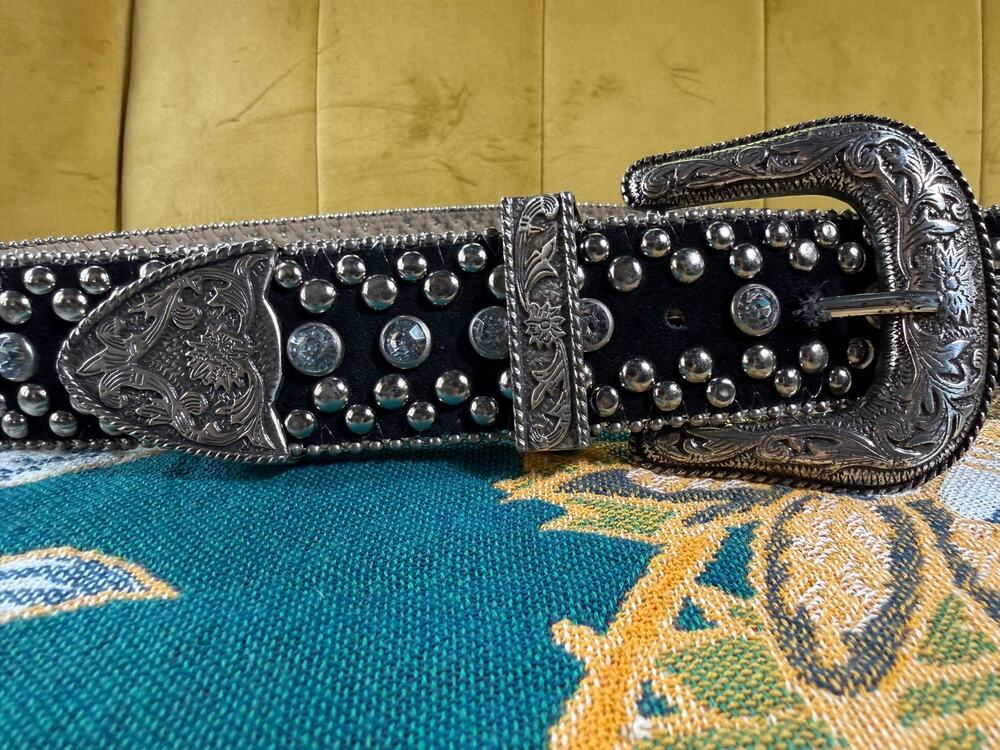 Studded belt Scene Emo Jersey Shore Y2K‎ Early 2000 Club Bling Diamond Punk Rock